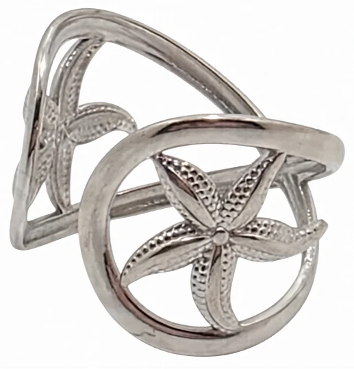 Anillo de acero quirurgico estrellas de mar